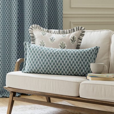 Hutton Woven Jacquard Piped Feather Filled Cushion SANDERSON