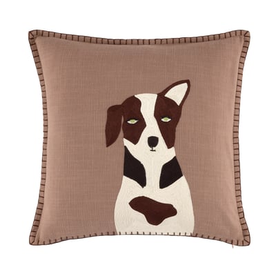 Housse de coussin en coton marron, SPENCER DESFORGES