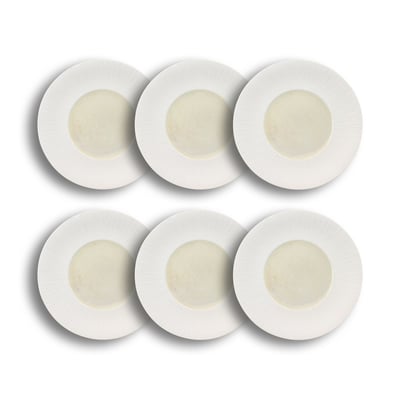 Lot de 6 asisettes creuses en porcelaine 20cm, URUS OGO LIVING