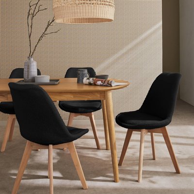 Chaise scandinave boide hêtre et bouclette (lot de 4) NILS SWEEEK