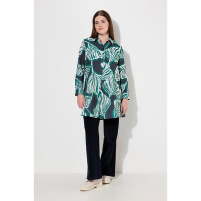 Chemisier long en coton bio, motif feuilles ULLA POPKEN
