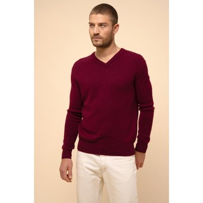 Pull Col V 4 Fils Bordeaux Nathan JUST CASHMERE