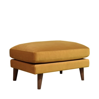 Pouf en velours pieds bois foncé- VILLABON DRAWER