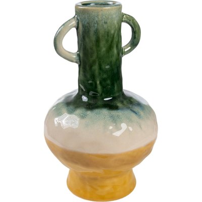 Vase en céramique décoratif avec anses multicolores artisanales RECOLLECTION