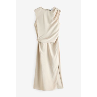 Robe mi-longue ruchée et drapée élément doré NEXT