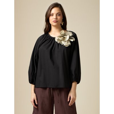 Blouse en coton écologique avec broche OLTRE