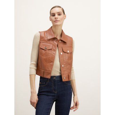 Gilet coupe denim en tissu enduit MOTIVI