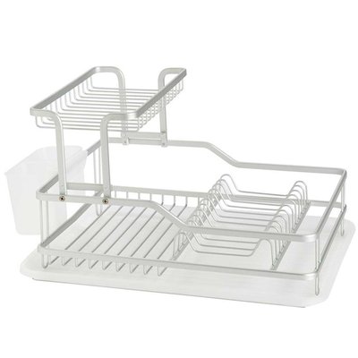 Égouttoir à vaisselle à étage en aluminium et polypropylène 42.5x32x24.5cm WADIGA
