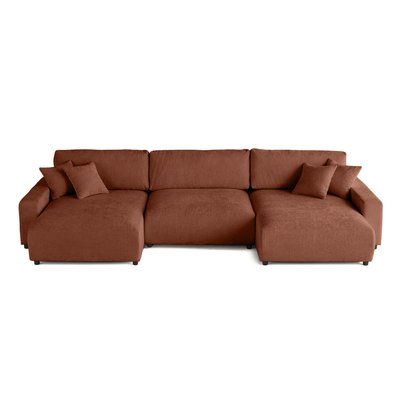 Canapé Panoramique Convertible Velours texturé 7 places - PIVOINE LISA DESIGN