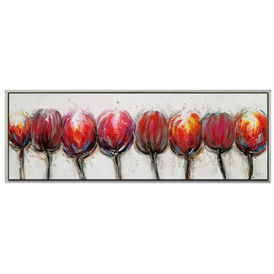 Tableau de fleurs, tulipes rouges cadre doré PIER IMPORT