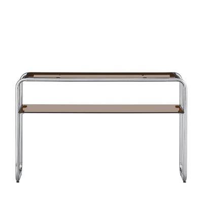 Console en verre et pieds chrome L 120 cm- DELIO DRAWER