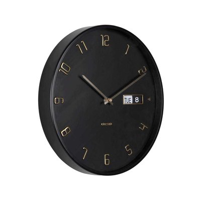 Horloge murale en aluminium Flip Noir PRESENT TIME