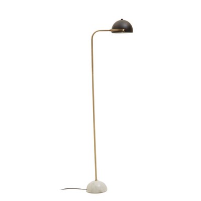 160cm Floor Lamp with Black shade and White Marble Base SO'HOME