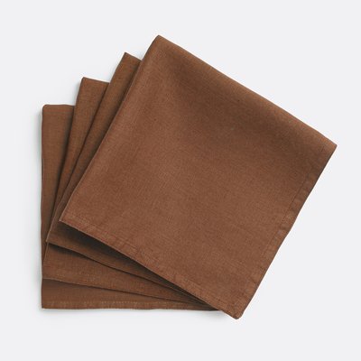 4er-Pack Servietten Victorine, gewaschenes Leinen LA REDOUTE INTERIEURS