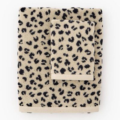 Serviette de toilette, coton BIO motif léopard, MONOPRIX