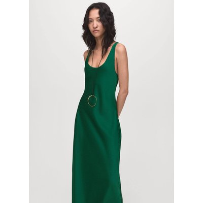Robe satinée à col plongeant MANGO