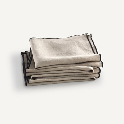 Lot de 4 serviettes de table, Suzy en lin lavé AM.PM