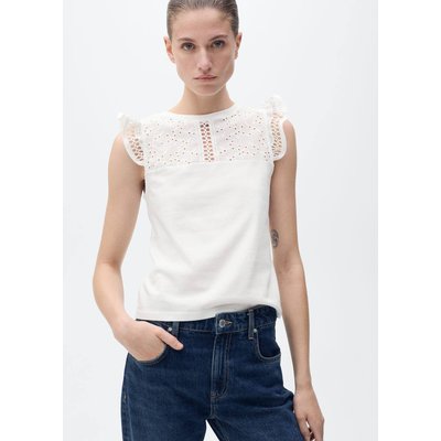 Haut en coton décolleté ajouré MANGO