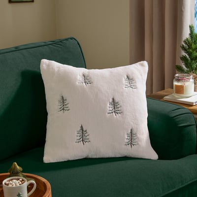 Winter Pines Faux Fur Cushion FURN.
