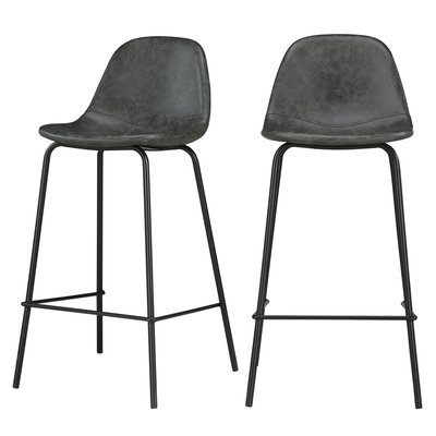 Lot de 2 chaises pour îlot central 65 cm en cuir synthétique - HENRIK RENDEZ-VOUS DÉCO