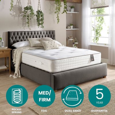 Aspire Luxury 7000 Pocket Climate Cool Dual Sided Natural Wool Mattress ASPIRE