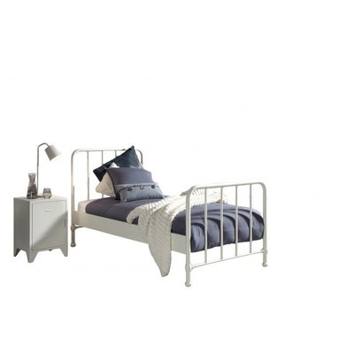 Lit et chevet 90x200 Bronxx Blanc VIPACK