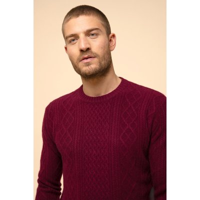 Pull Col Rond 4 Fils Bordeaux Thurid JUST CASHMERE