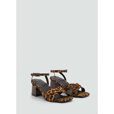 Sandales léopard cuir MANGO TEEN