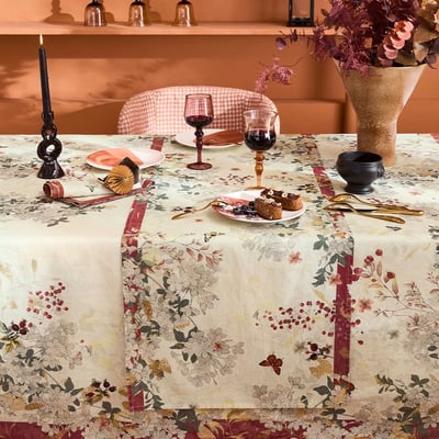 Chemin de table lin & coton lavé VINTAGE FLOWERS GARNIER THIEBAUT