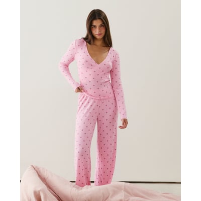 Pantalon en pointelle motifs fraises BRUSHPOINTIZ UNDIZ
