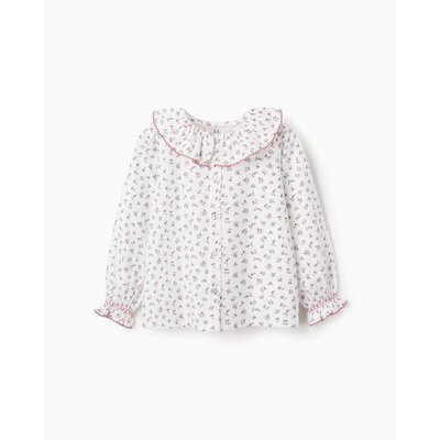 Blouse 100% coton, floral, avec volants NOVEAUX NATURE ZIPPY
