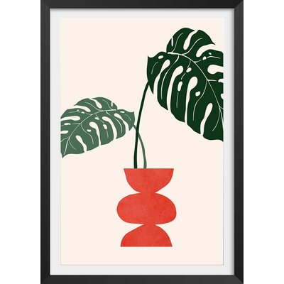 Affiche fleurs Deco vase monstera HEXOA