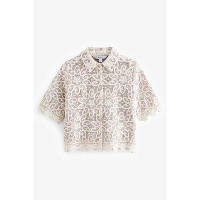 Chemise à manches courtes et dentelle crochet NEXT