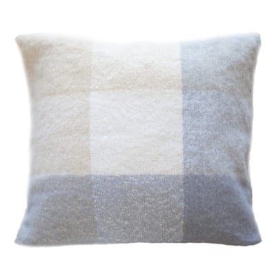 Housse de coussin à carreaux aspect mohair - QABANE HOME MAISON
