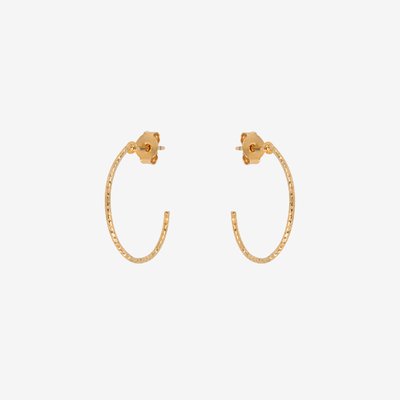 Boucles d'oreilles créoles petit modèle doré à l'or fin DISCO CAROLINE NAJMAN
