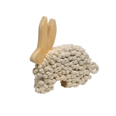 Lapin de Pâques décoratif en bois flotté H21 SIA DECO