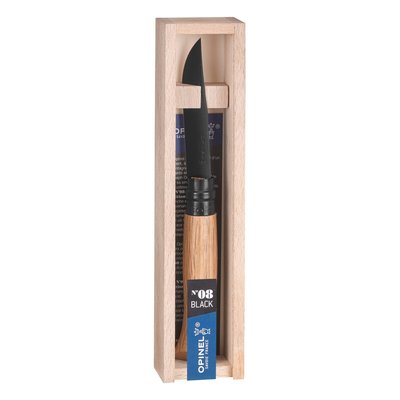 Couteau Fermant N°08 Inox Et Bois De Chêne Noir 19,2 Cm OPINEL