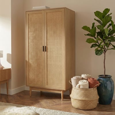 Armoire cannage rotin 2 portes  AMANA BAÏTA