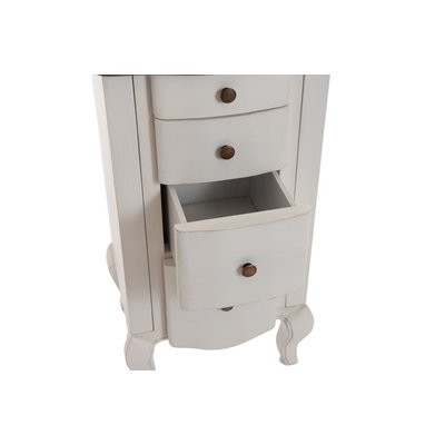 Chiffonnier en bois blanc cassé patiné 4 tiroirs - BETSY AMADEUS