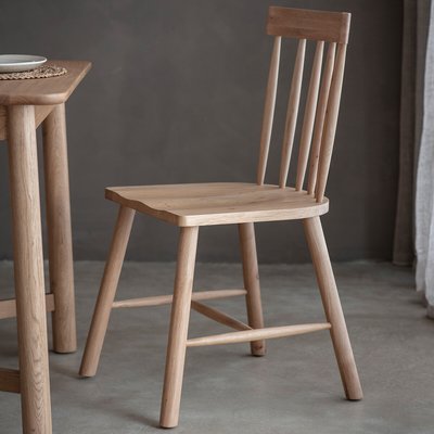 Kargil Scandi Oak Spindle Dining Chairs (Set of 2) SO'HOME