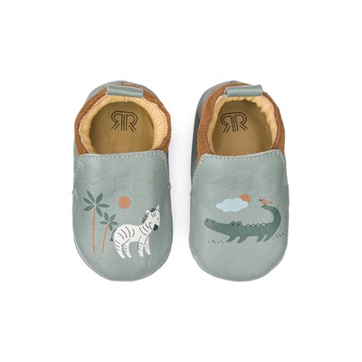 Chaussons cuir, imprimés crocodile et zèbre LA REDOUTE COLLECTIONS
