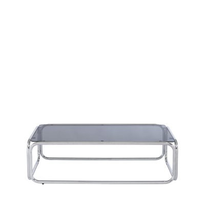Table basse en verre pieds chrome- GLISS DRAWER