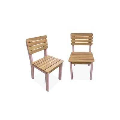 Chaise bois pour enfant intérieur/extérieur, salon de jardin enfant bois d'acacia (lot de 2) CAROLINE SWEEEK