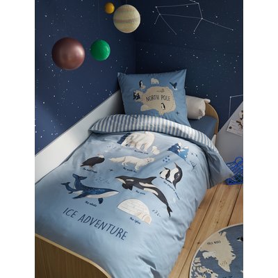 Parure housse de couette + taie d'oreiller PÔLE NORD, avec coton recyclé VERTBAUDET