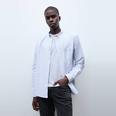 Chemise oxford rayée en coton BIO GOTS MONOPRIX