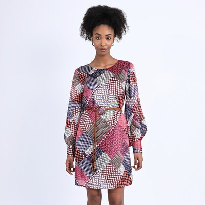 Vestido color cuello redondo MOLLY BRACKEN