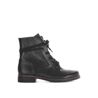 Bottine à lacets en cuir lisse à talon décroché GABOR
