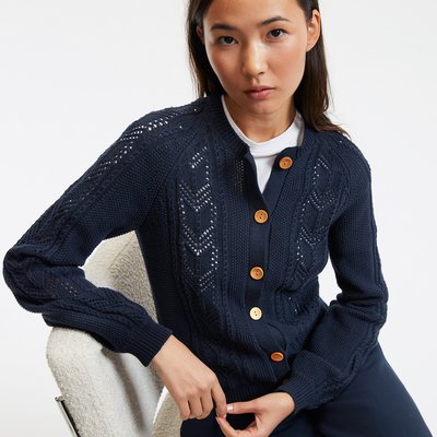 Cardigan en maille pointelle pur coton LA REDOUTE COLLECTIONS