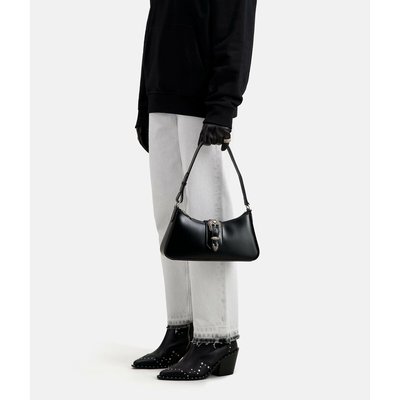 Bolso negro de piel glacé con hebilla western JOE THE KOOPLES