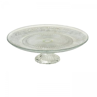 Présentoir à gâteau sur pied rond en verre - 25x25x7cm WADIGA